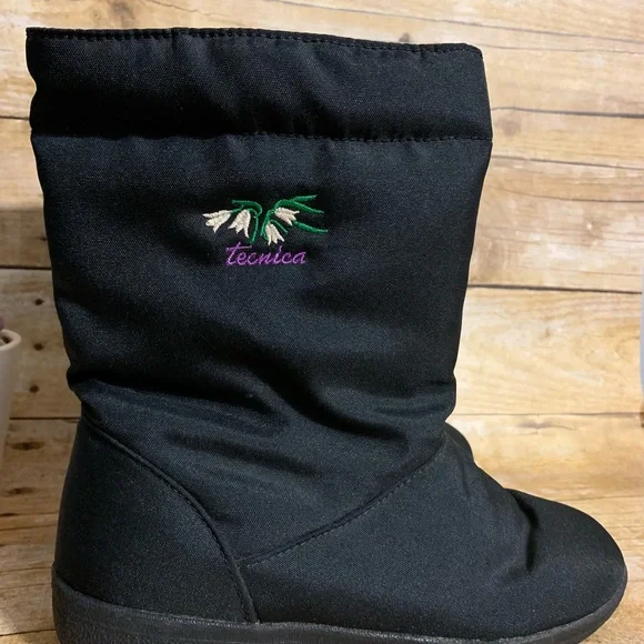 Tecnica women 6.5 snow boots embroidered floral vintage nylon ditzy pull on - Picture 2 of 7